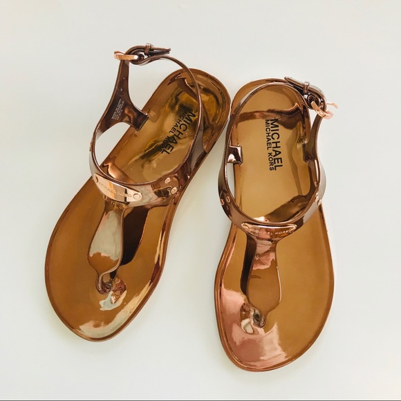 Michael Kors copper metallic jelly sandals - Picture 2 of 8